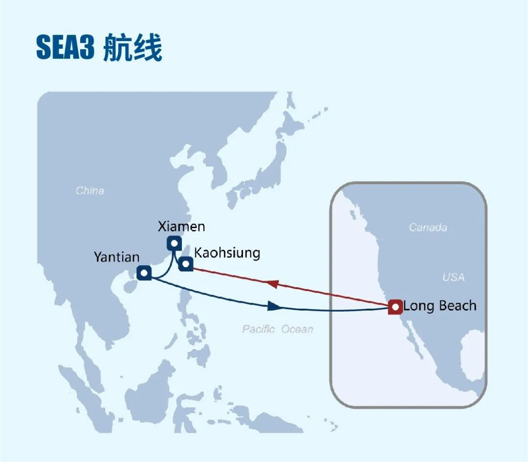 3、COSCO SEA3航线路线