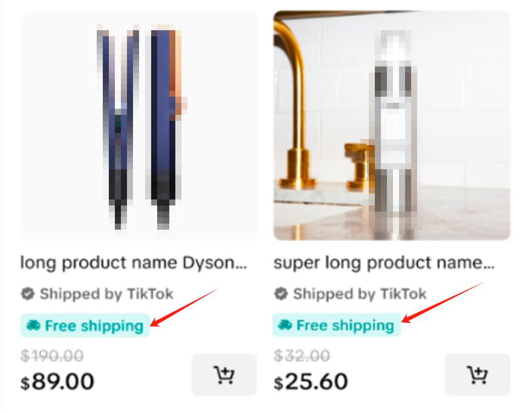 2、TikTok Shop Free shipping标识